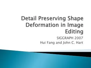 Detail Preserving Shape Deformation in Image Editing