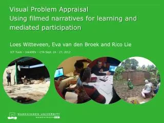 Visual Problem Appraisal Using filmed narratives for learning and mediated participation
