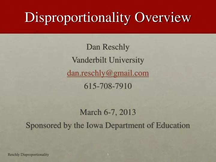 disproportionality overview