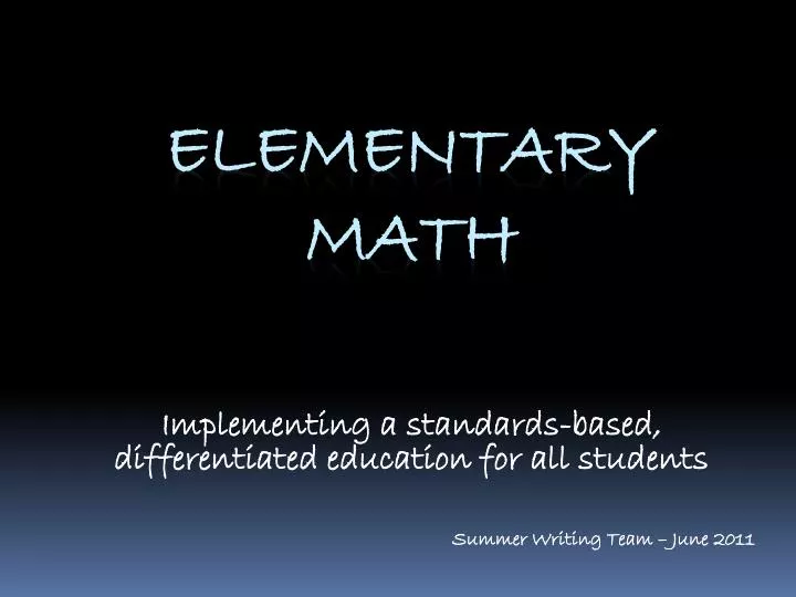 implementing a standards based differentiated education for all students