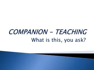 COMPANION - TEACHING