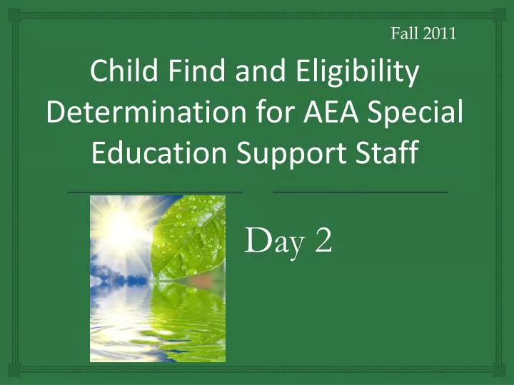 child find and eligibility determination for aea special education support staff