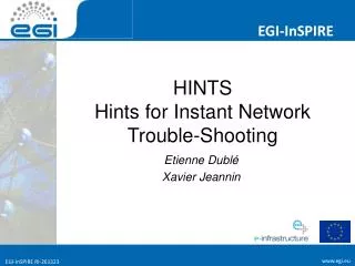 HINTS Hints for Instant Network Trouble- Shooting