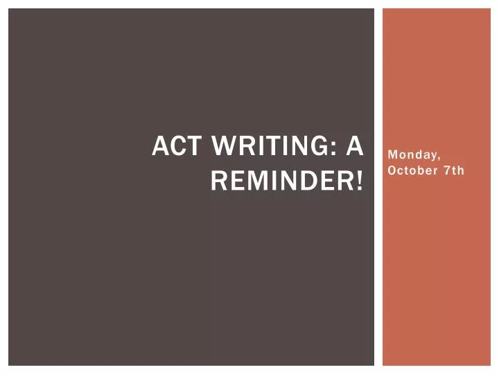 act writing a reminder