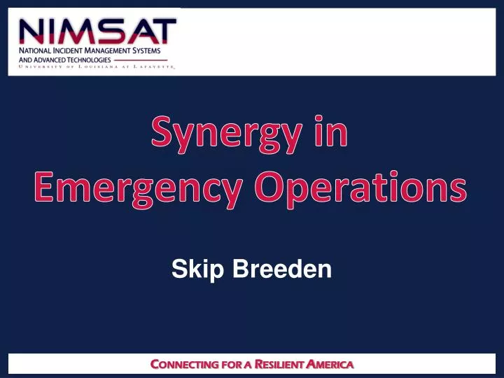 synergy in emergency operations
