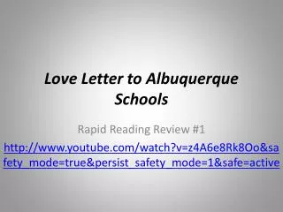 Love Letter to Albuquerque Schools