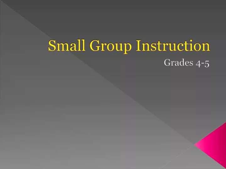 small group instruction