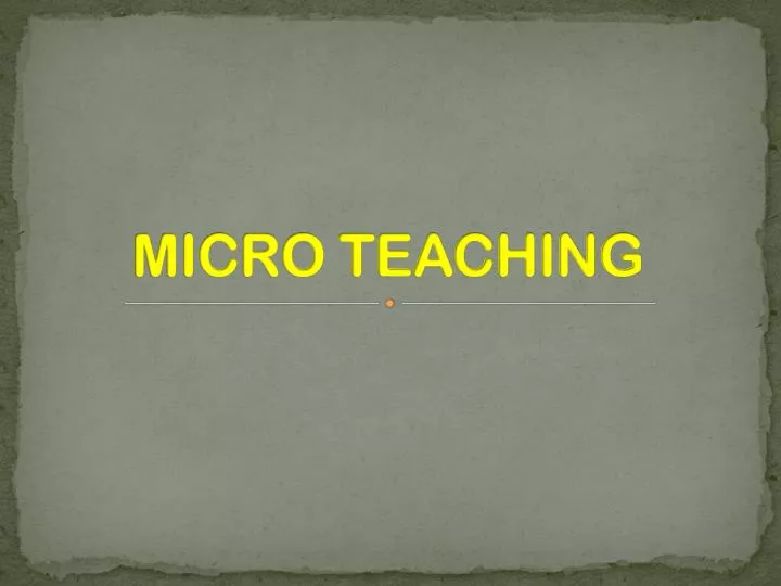 micro teaching