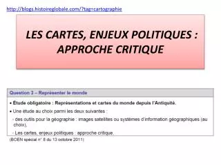 les cartes enjeux politiques approche critique