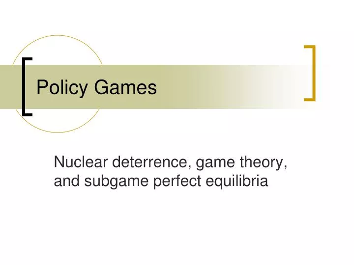 policy games