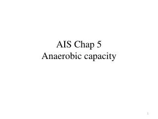 AIS Chap 5 Anaerobic capacity