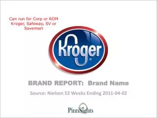 Source: Nielsen 52 Weeks Ending 2011-04-02