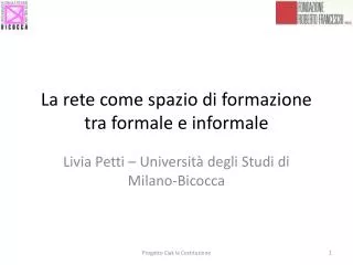 la rete come spazio di formazione tra formale e informale
