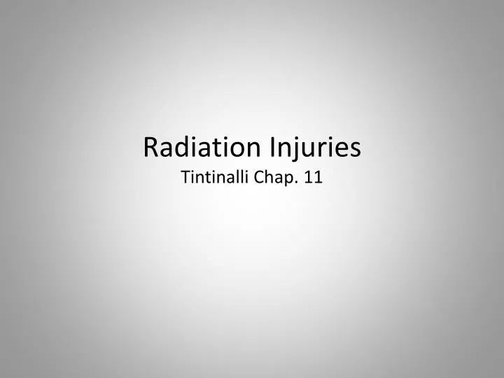 radiation injuries tintinalli chap 11