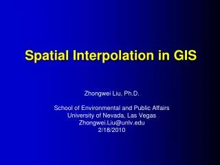 Spatial Interpolation in GIS