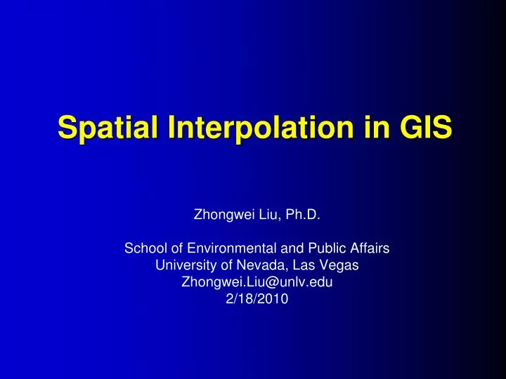spatial interpolation in gis