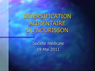 diversification alimentaire du nourisson