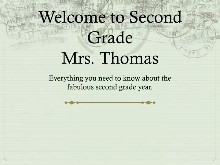 welcome to second grade mrs thomas