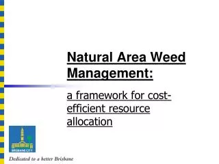 Natural Area Weed Management: