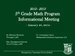 2012 - 2013 5 th Grade Math Program Informational Meeting - slide 1
