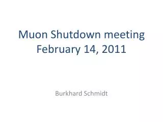 Muon Shutdown meeting February 14, 2011