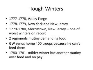 Tough Winters