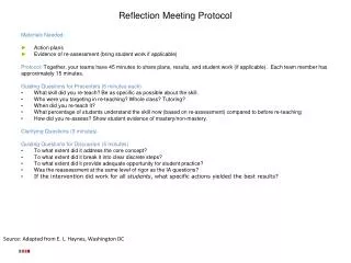 Reflection Meeting Protocol