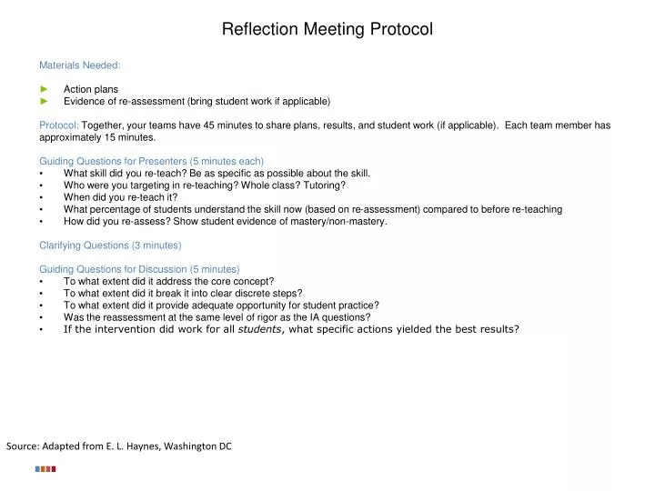 reflection meeting protocol