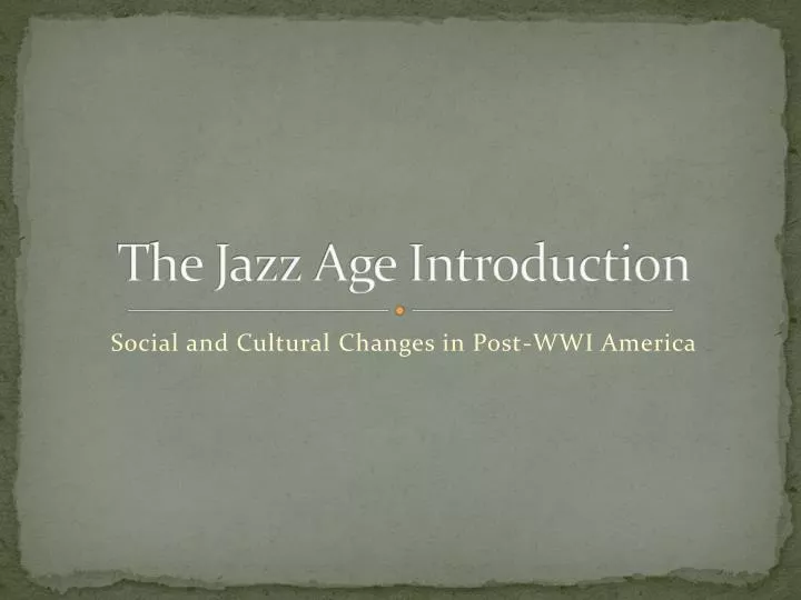 the jazz age introduction