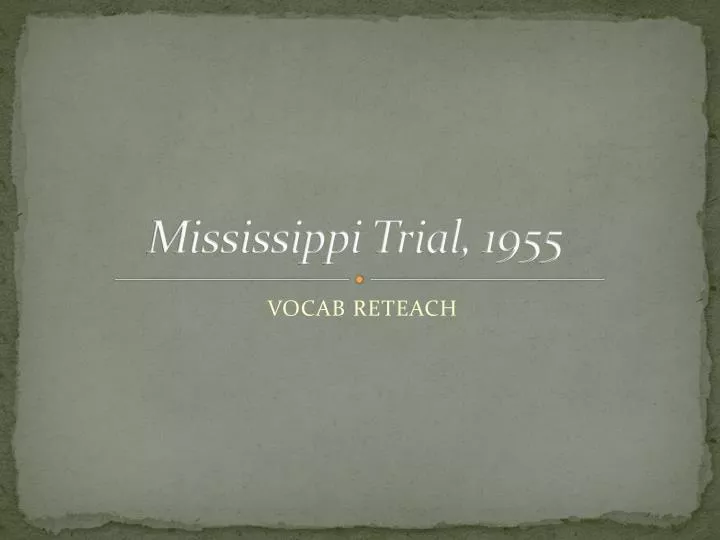mississippi trial 1955