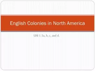 English Colonies in North America