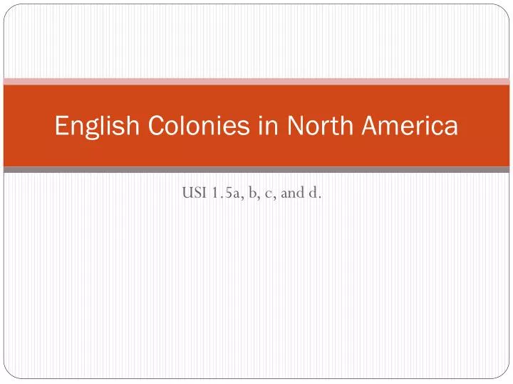 english colonies in north america