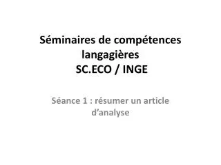 s minaires de comp tences langagi res sc eco inge