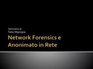 seminario di fabio mignogna