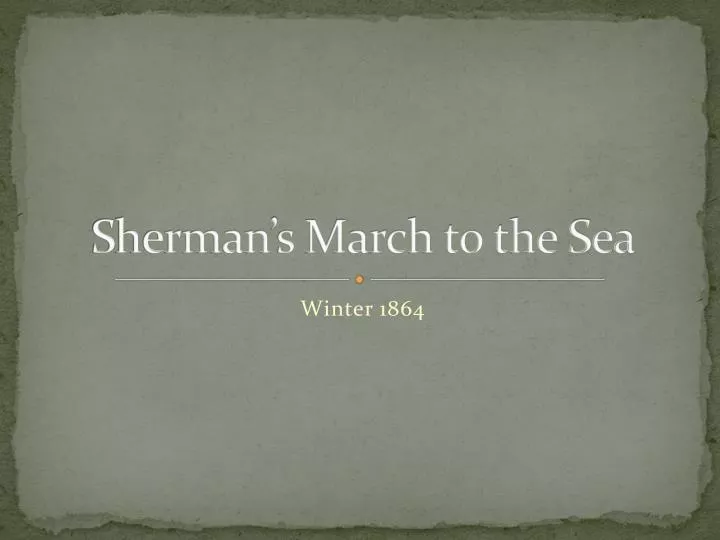sherman s march to the sea