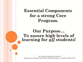 essential components for a strong core program