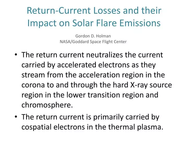 return current losses and their impact on solar flare emissions