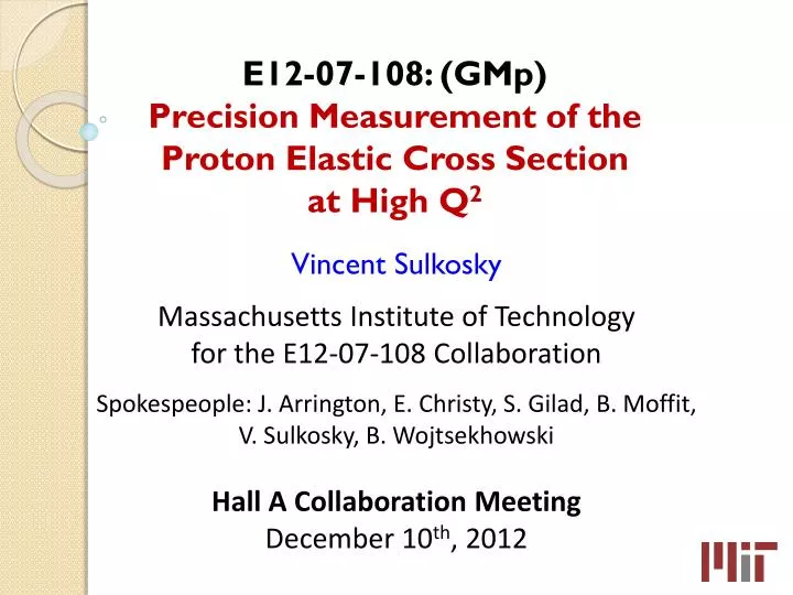 e12 07 108 gmp precision measurement of the proton elastic cross section at high q 2