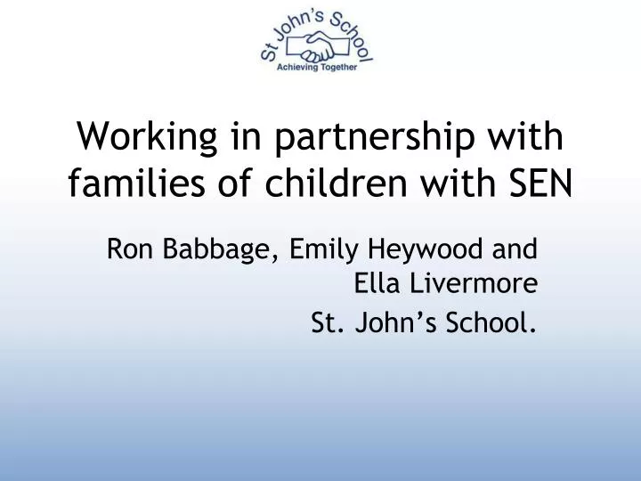 working in partnership with families of children with sen