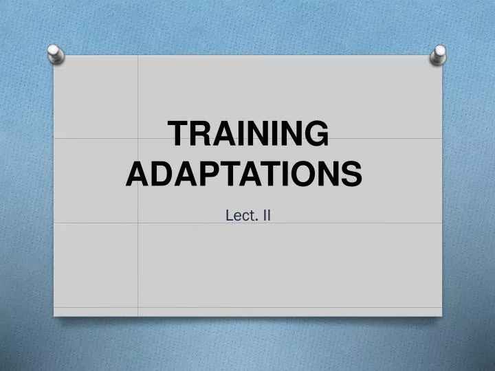 training adaptations