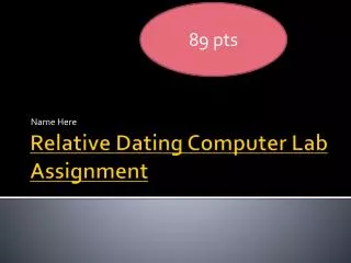 Relative Dating Computer Lab Assignment
