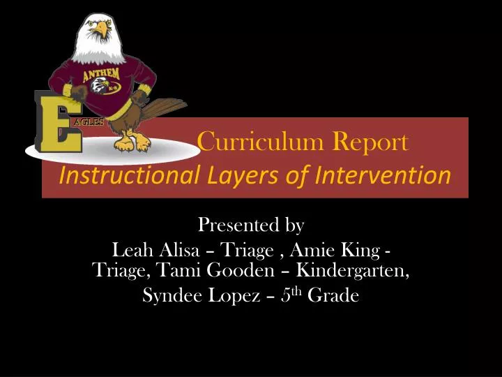 curriculum report instructional layers of intervention