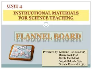 INSTRUCTIONAL MATERIALS FOR SCIENCE TEACHING
