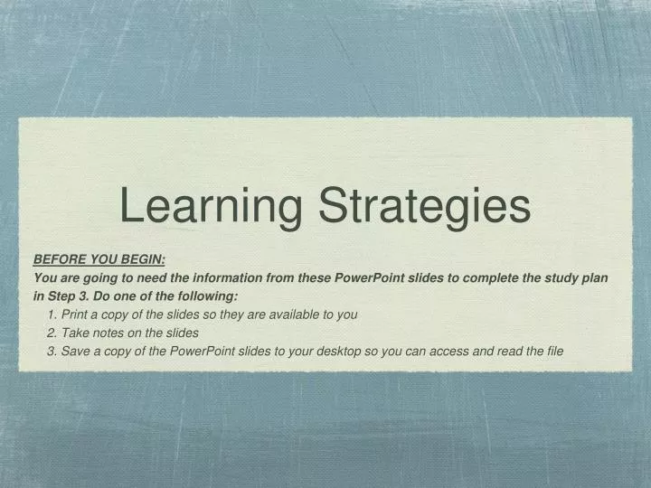 PPT - Learning Strategies PowerPoint Presentation, free download - ID ...