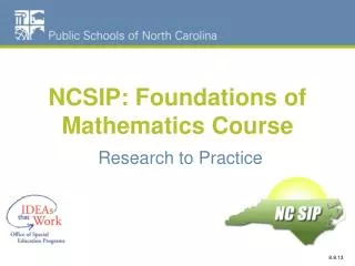 NCSIP: Foundations of Mathematics Course