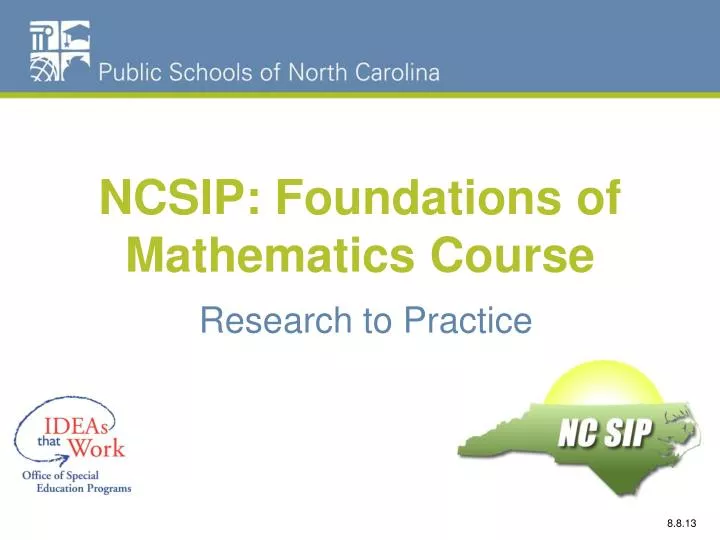 ncsip foundations of mathematics course