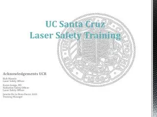 UC Santa Cruz Laser Safety Training