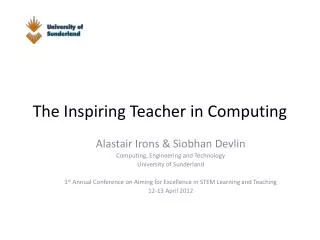 The Inspiring Teacher in Computing