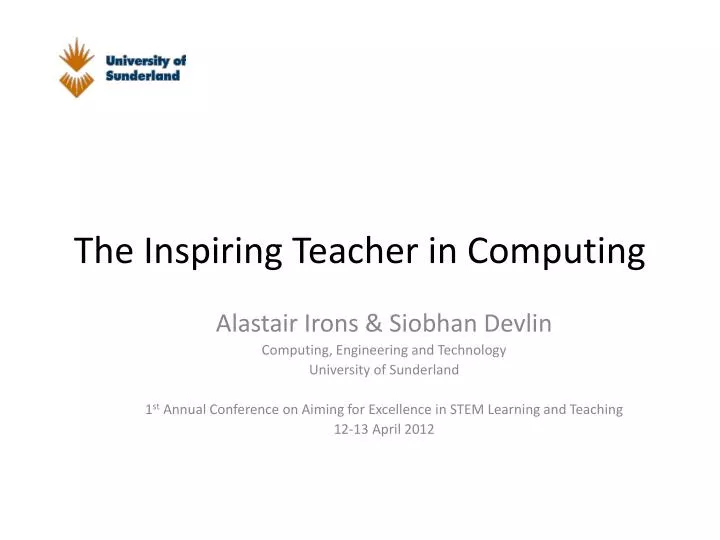 the inspiring teacher in computing