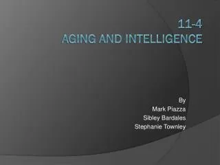 11-4 Aging and Intelligence